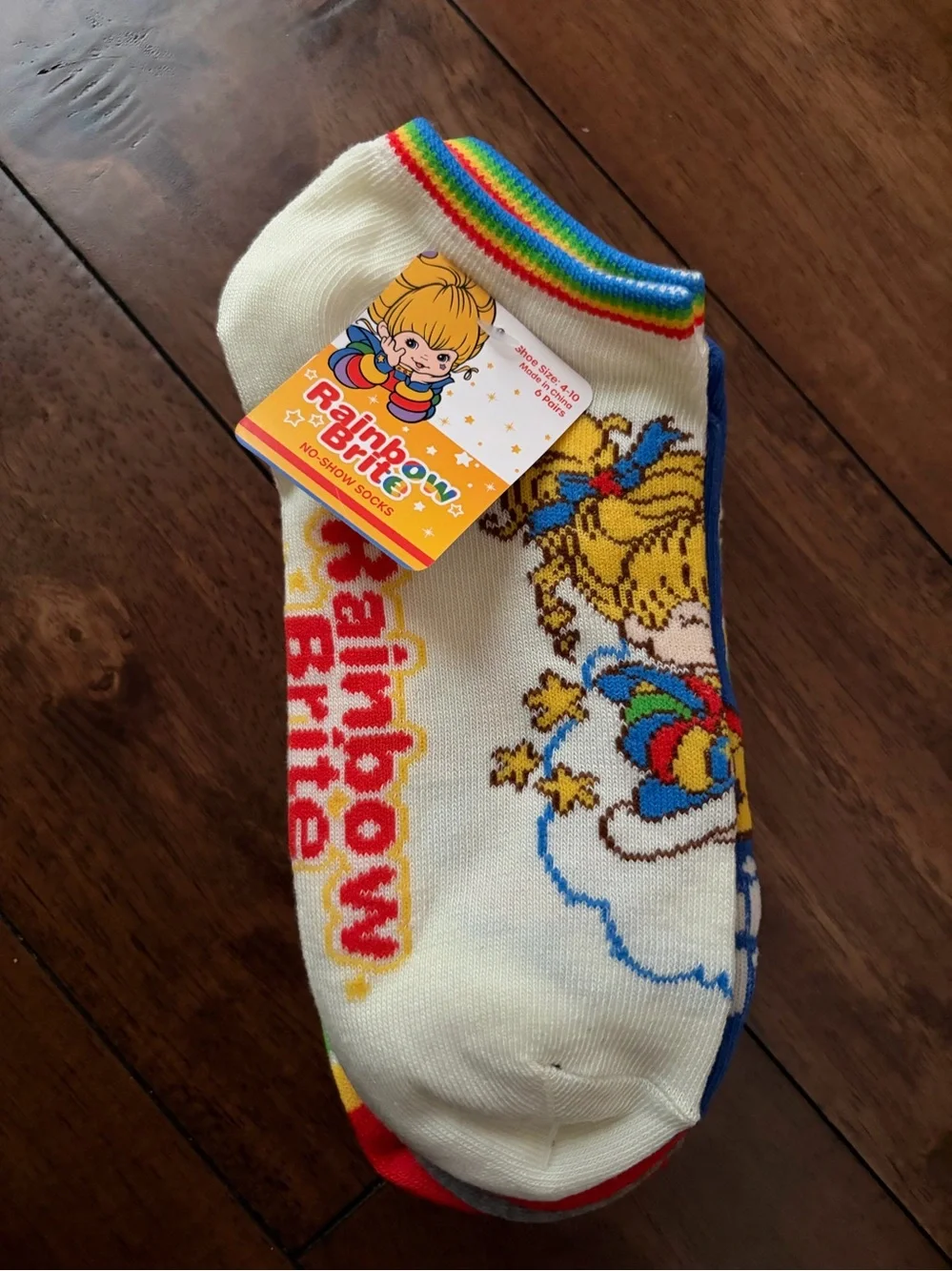 Kids Character Crew Socks - Yellow with Rainbow Brite 🌈